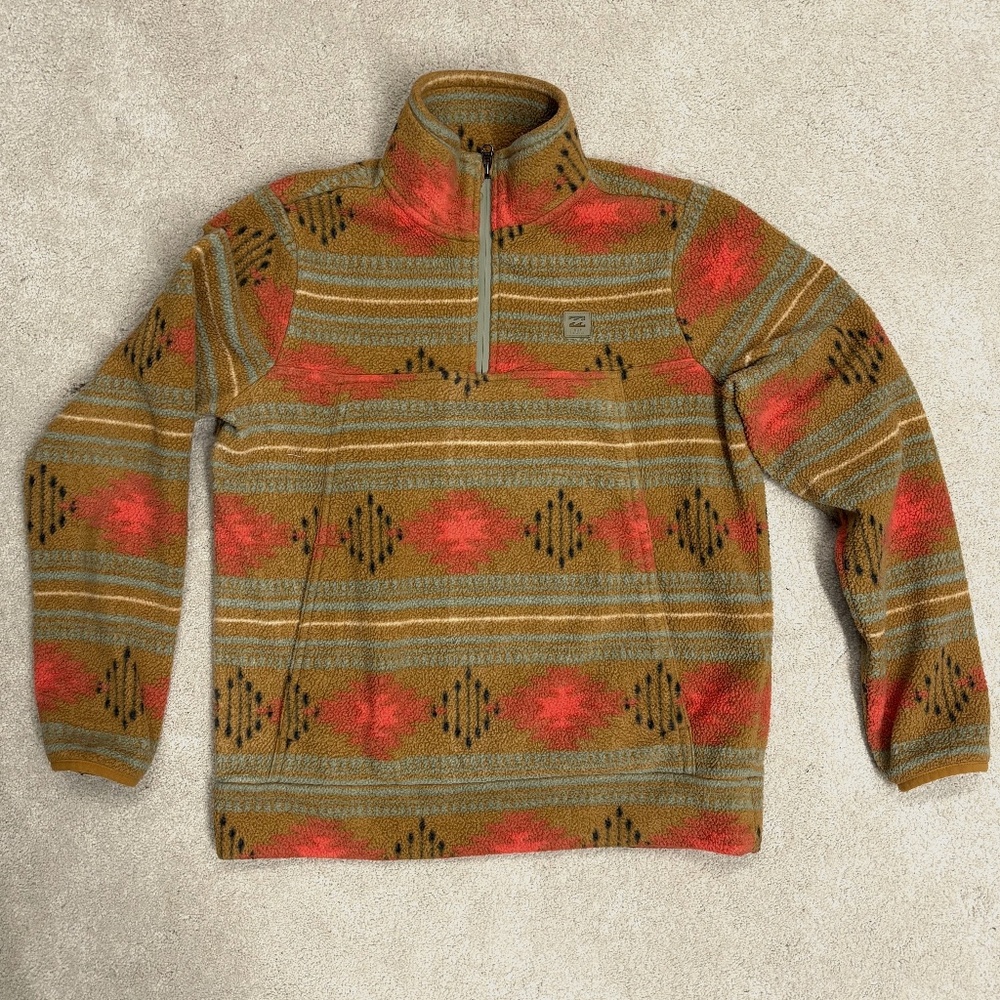 Billabong Boundary Mock Neck Half Zip Sweatshirt Women's Small Fleece